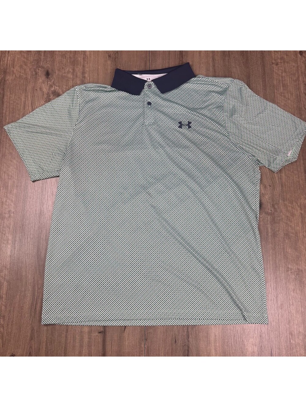 Under Armour Golf Performance 3.0 Print Polo Shirt Mens L Teal